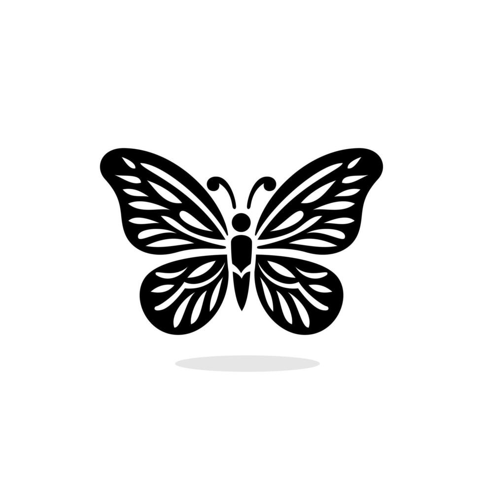 Awesome butterfly illustration with silhouette art vector