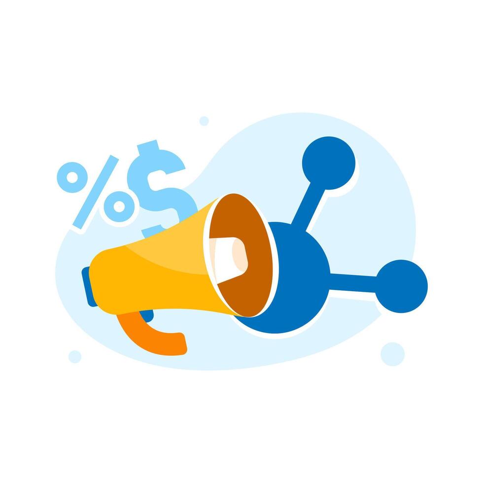 share, earn commissions for affiliate marketing concept illustration flat design. simple modern graphic element for ui, infographic, icon vector