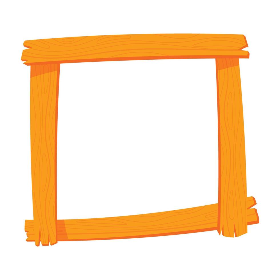 Wooden picture frame on white background vector