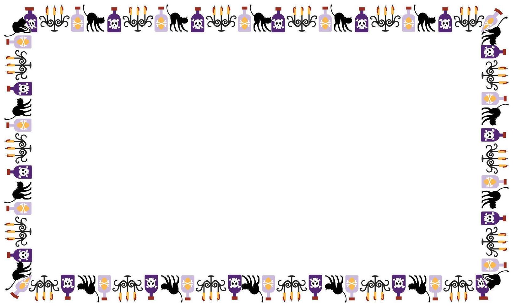Hand drawn halloween frame template design vector