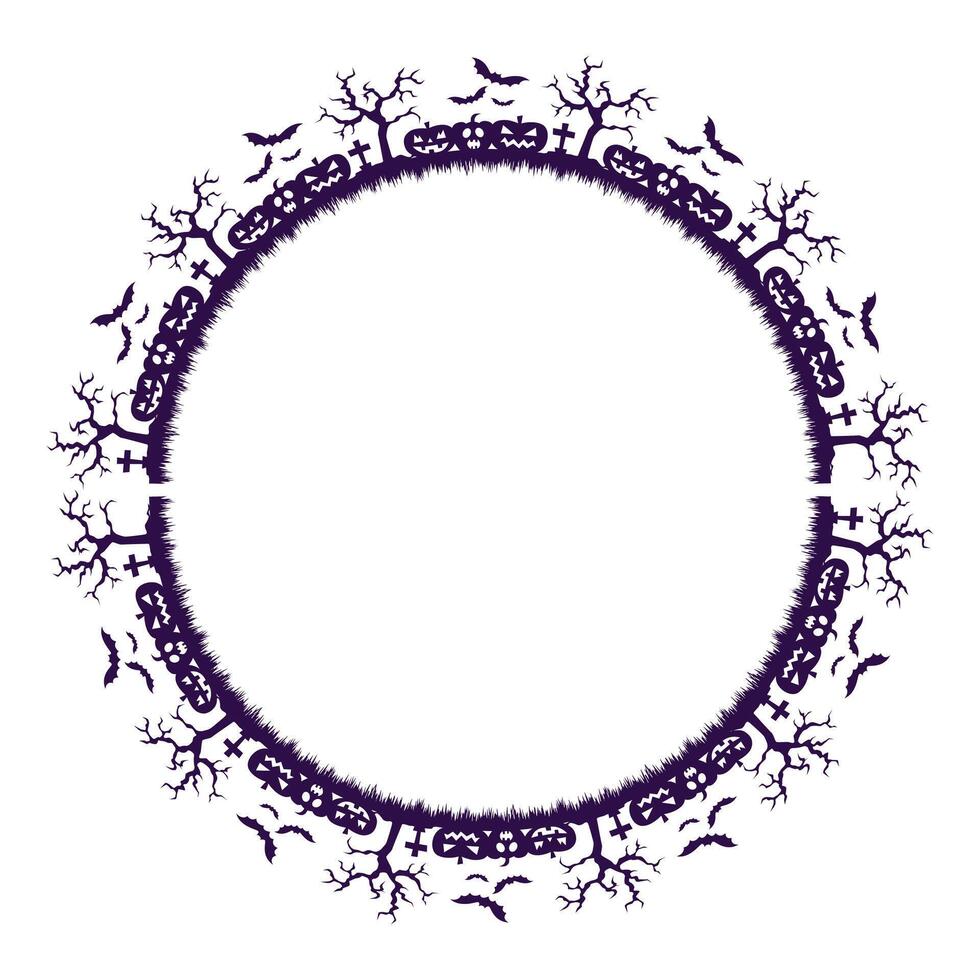 Hand drawn halloween frame template design vector