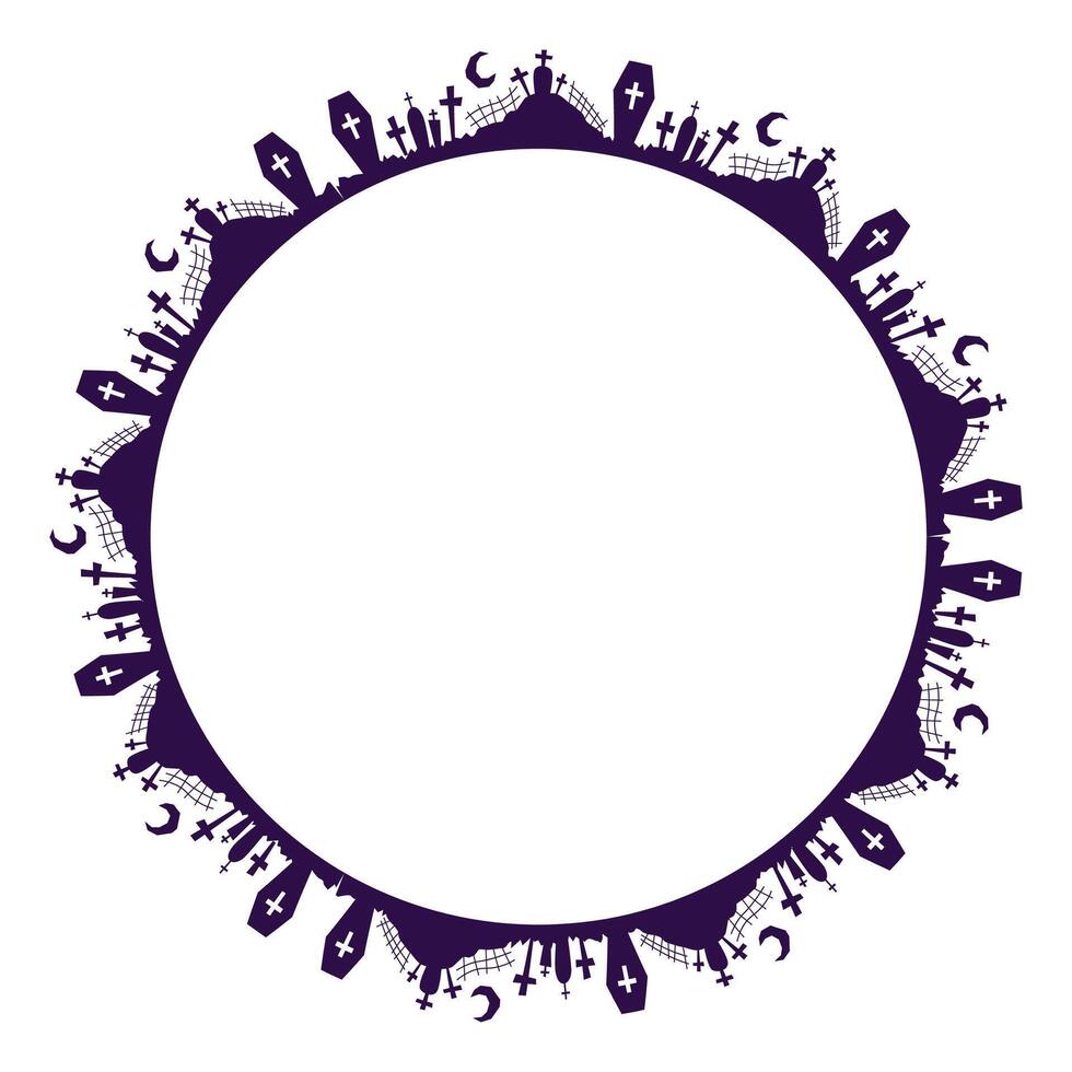 Hand drawn halloween frame template design vector