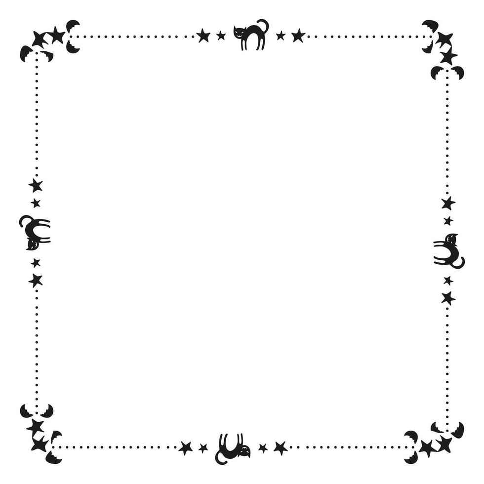Hand drawn halloween frame template design vector