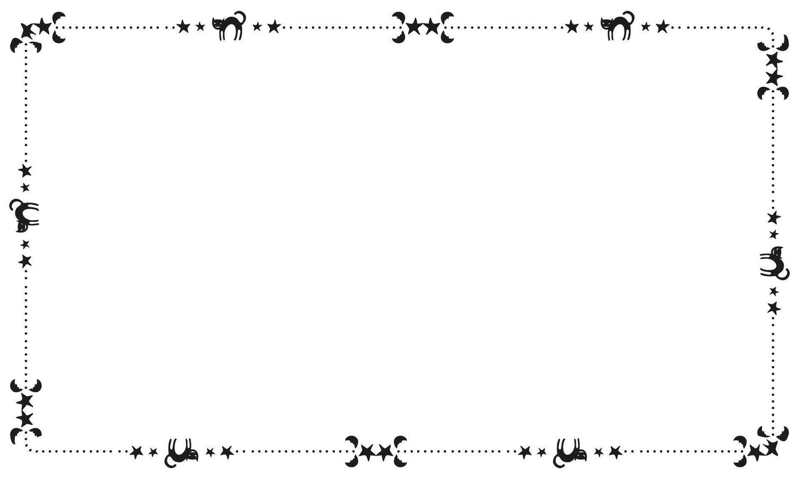 Hand drawn halloween frame template design vector