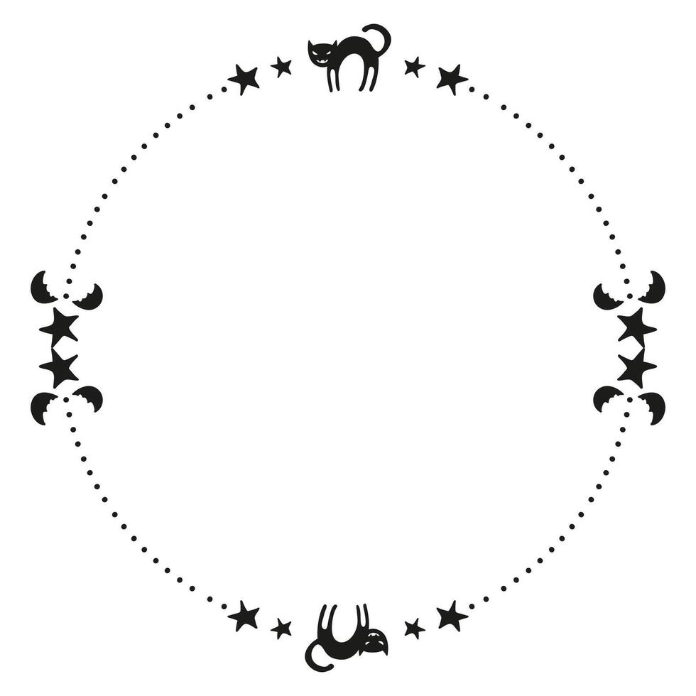 Hand drawn halloween frame template design vector