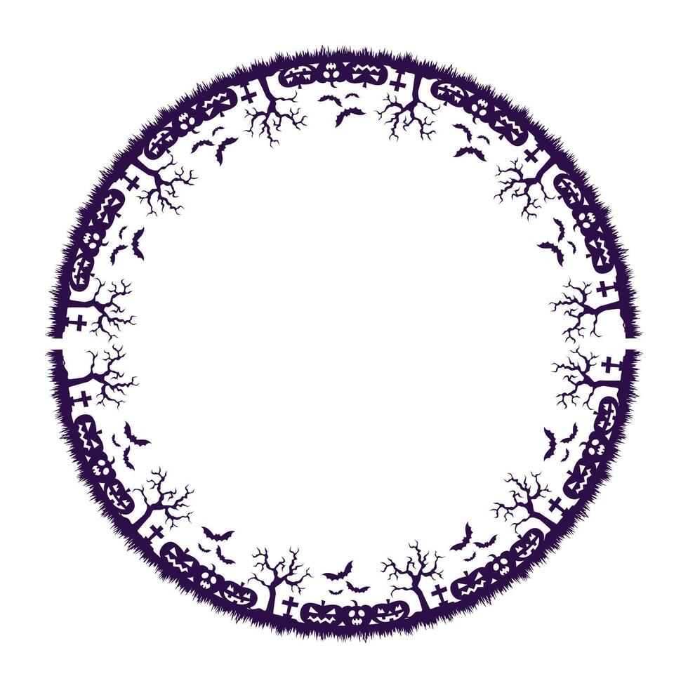 Hand drawn halloween frame template design vector