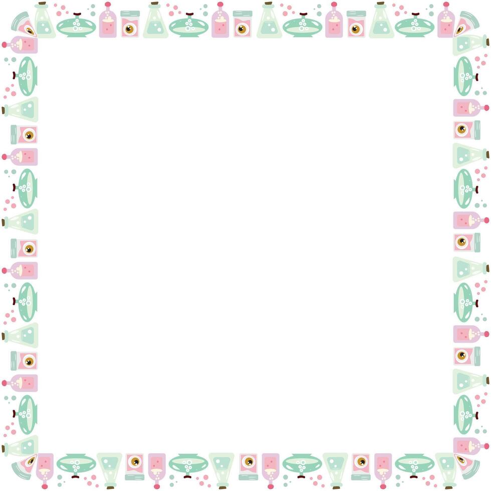 Hand drawn halloween frame template design vector