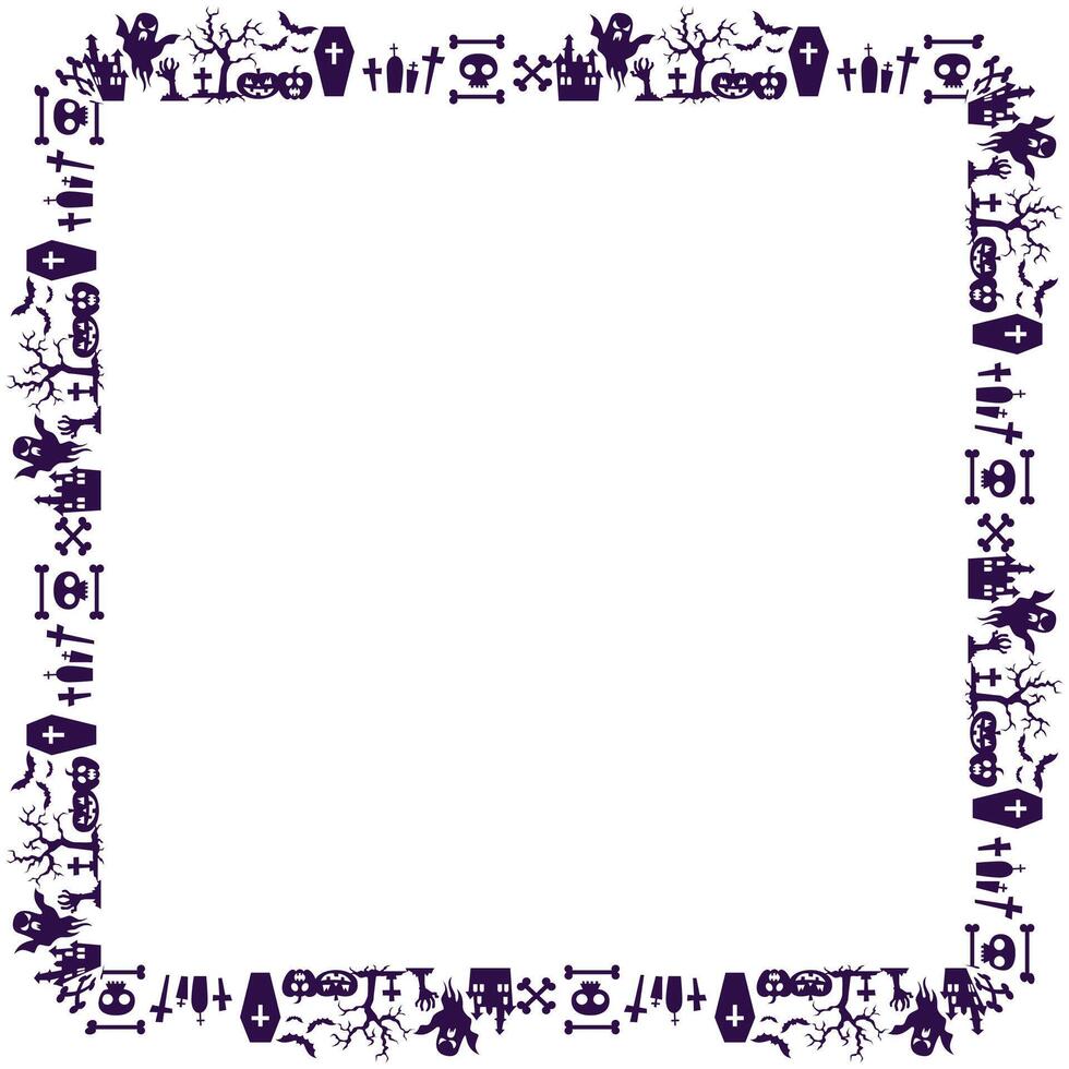 Hand drawn halloween frame template design vector