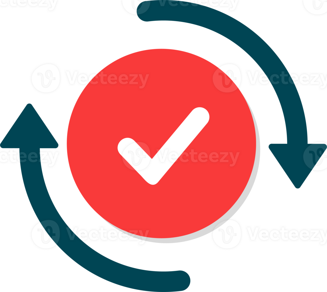 Checkmark and check icon. approve or deny line art color icon for apps and websites and ui ux. png