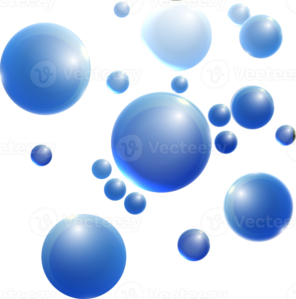 Realistic transparent 3d bubbles underwater . Soap bubbles png