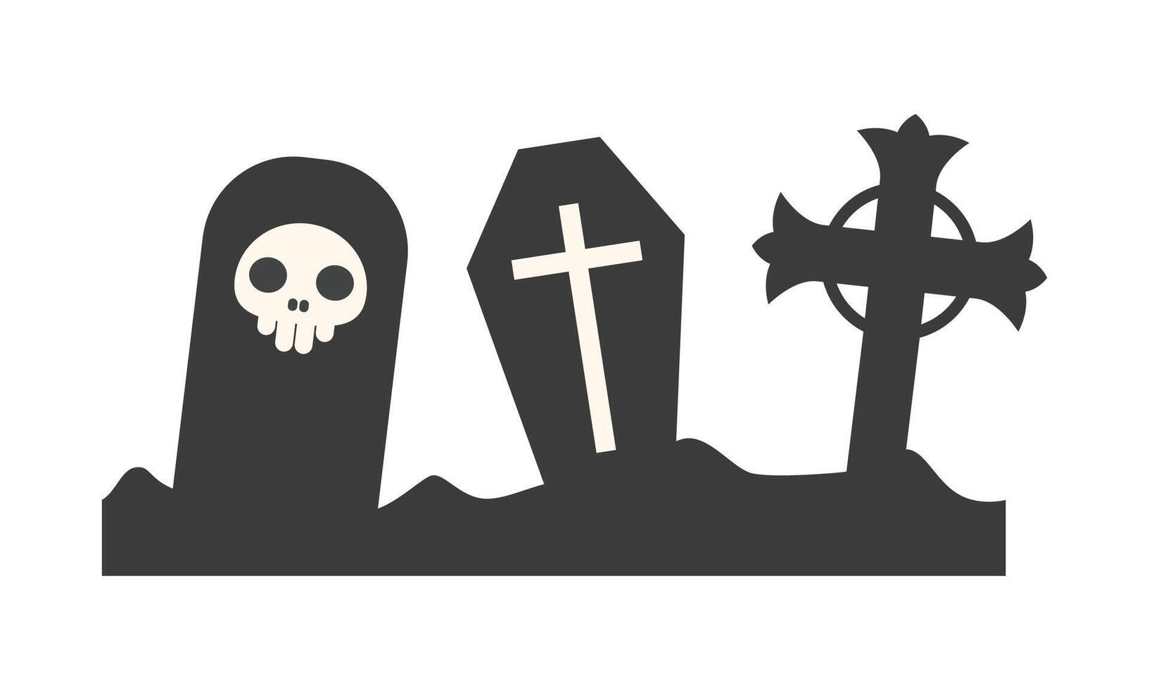 Gravestone isolated on white background. Halloween illustration vector