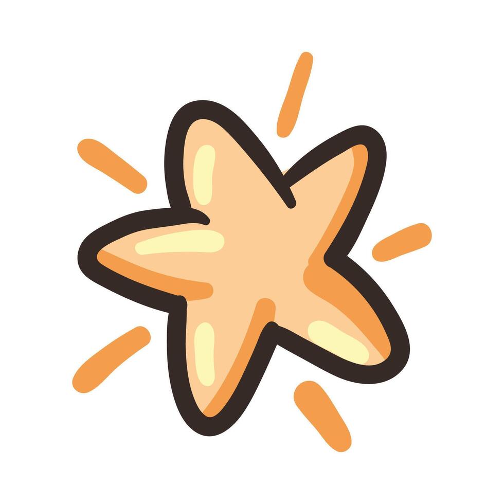 Hand drawn stars illustration isolated on white background vector