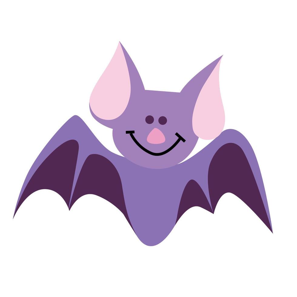 Bat cartoon illustration on white background vector