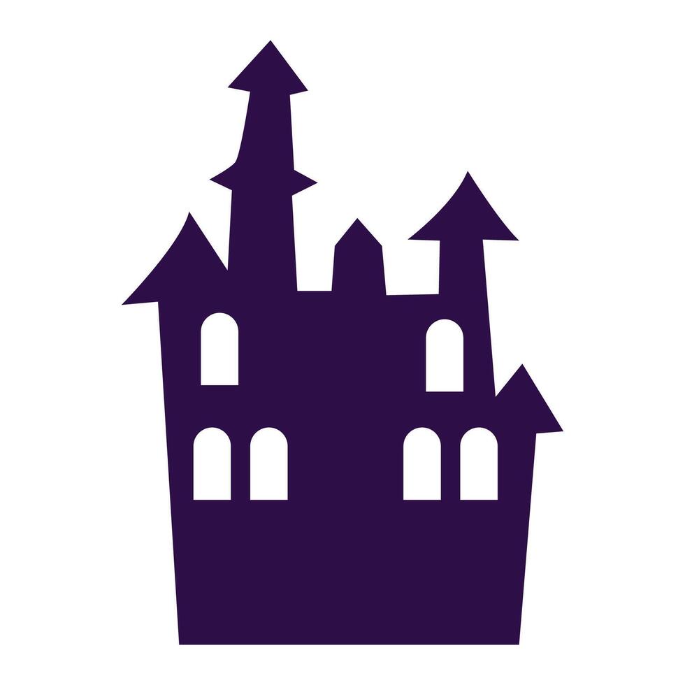 Hand drawn haunted house silhouettes for halloween celebration on white vector