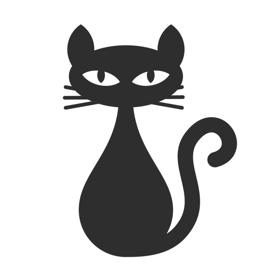 Silhouette of a cat on white background vector