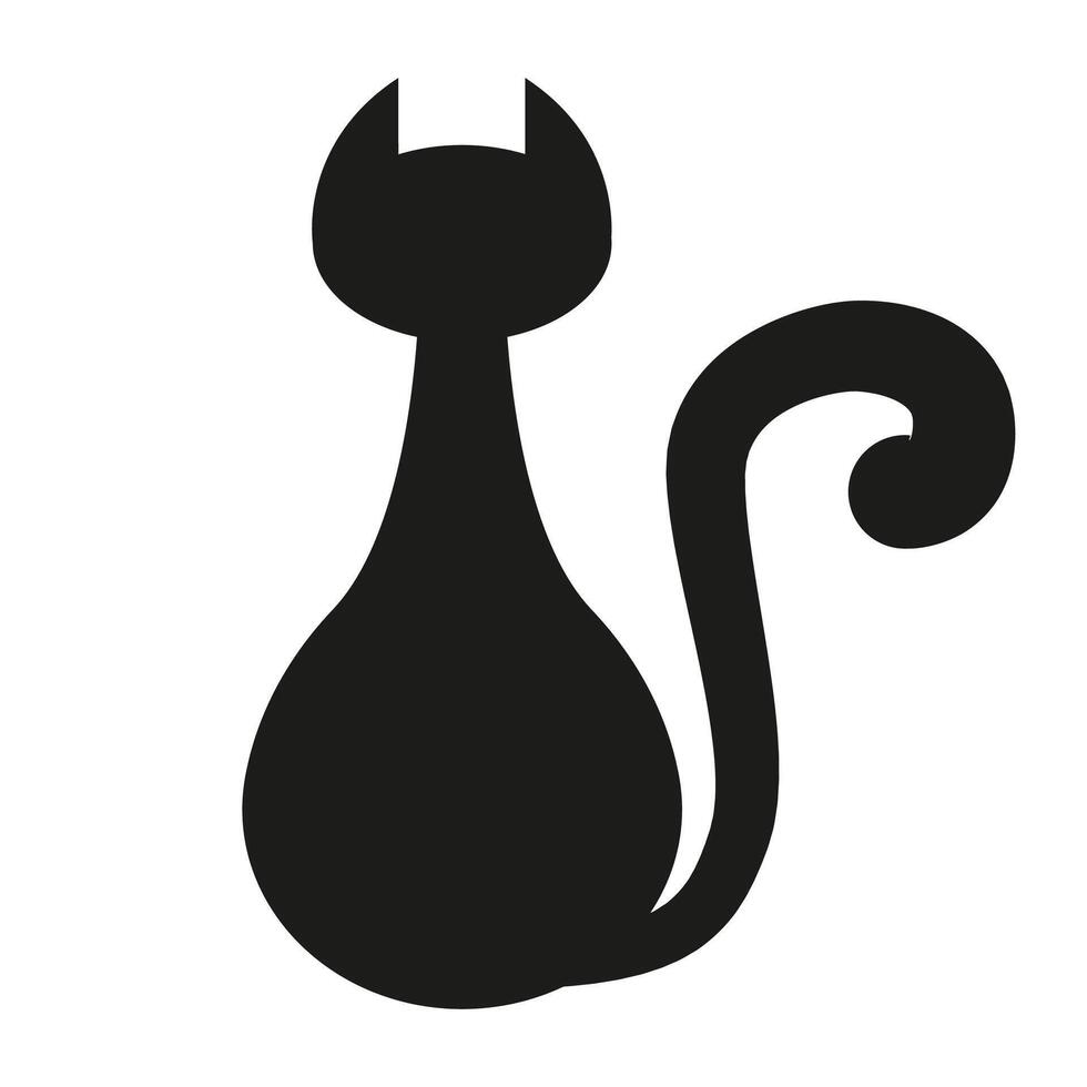 Silhouette of a cat illustration on a white background vector