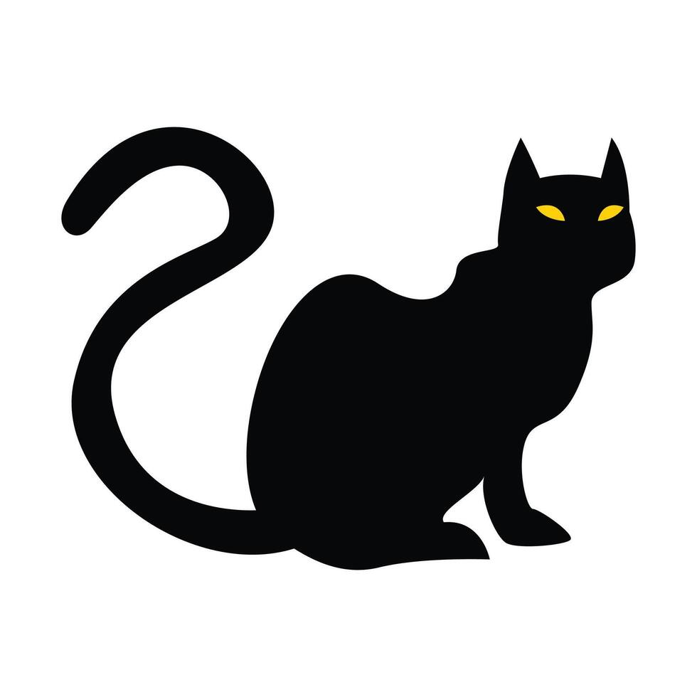 Silhouette of a cat on a white background vector