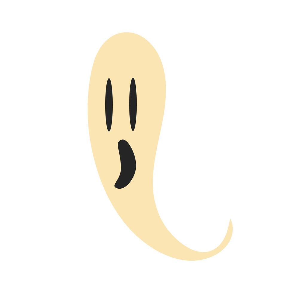 Hand drawn flat halloween ghost illustration on white background vector