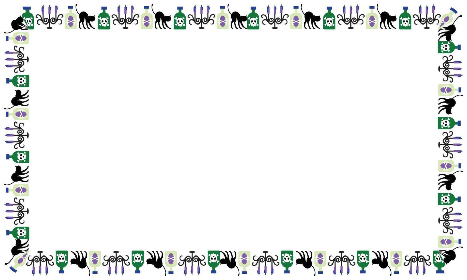 Hand drawn halloween frame template design vector