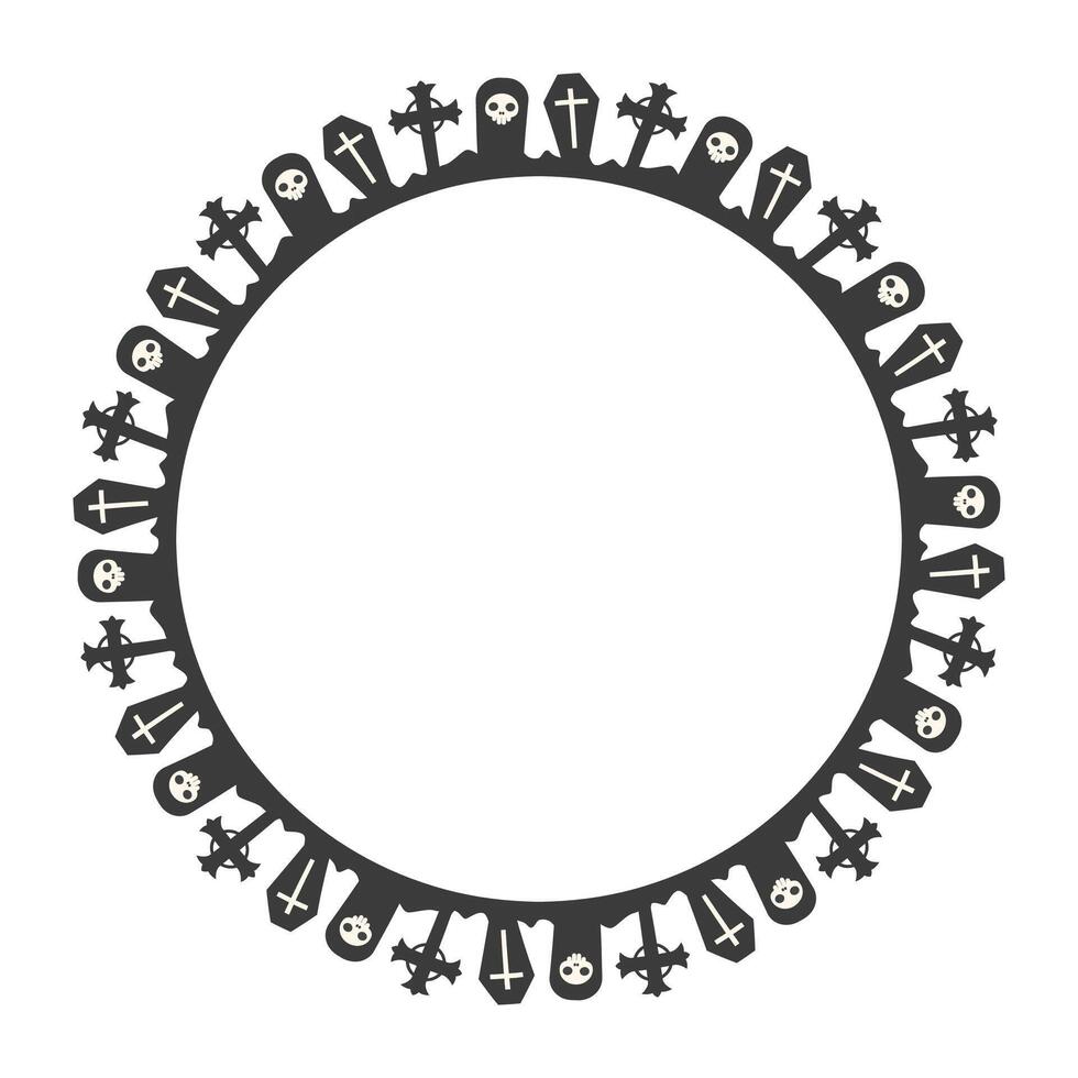 Hand drawn halloween frame template design vector