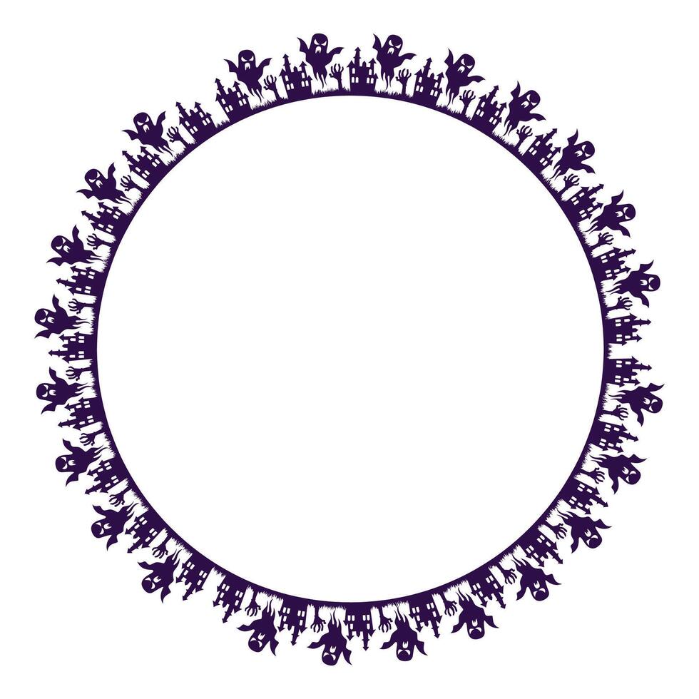 Hand drawn halloween frame template design vector