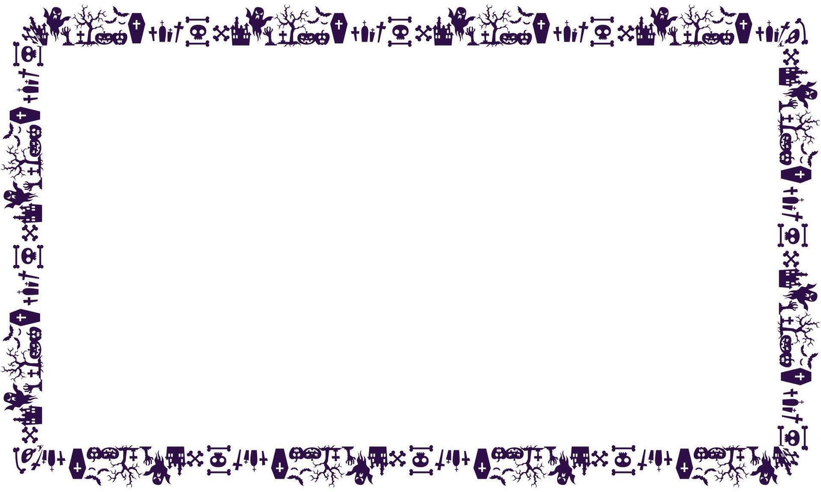 Hand drawn halloween frame template design vector