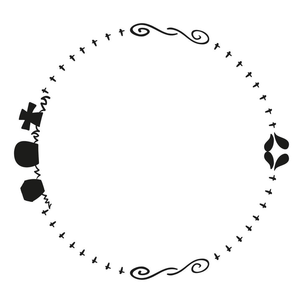 Hand drawn halloween frame template design vector