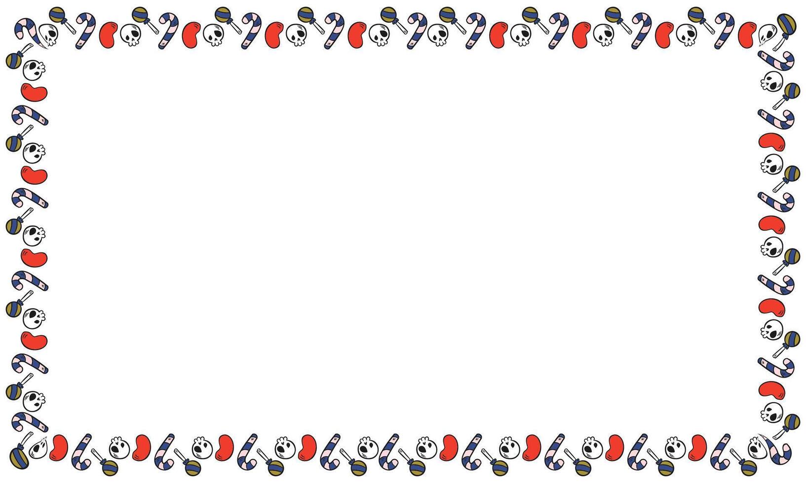 Hand drawn halloween frame template design vector