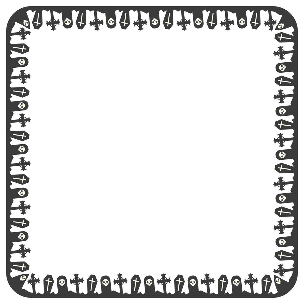 Hand drawn halloween frame template design vector