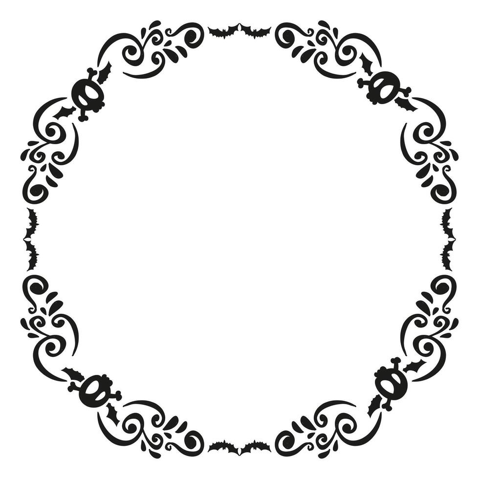 Hand drawn halloween frame template design vector