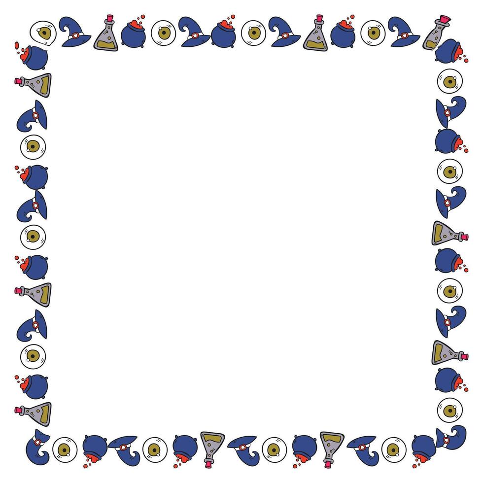 Hand drawn halloween frame template design vector