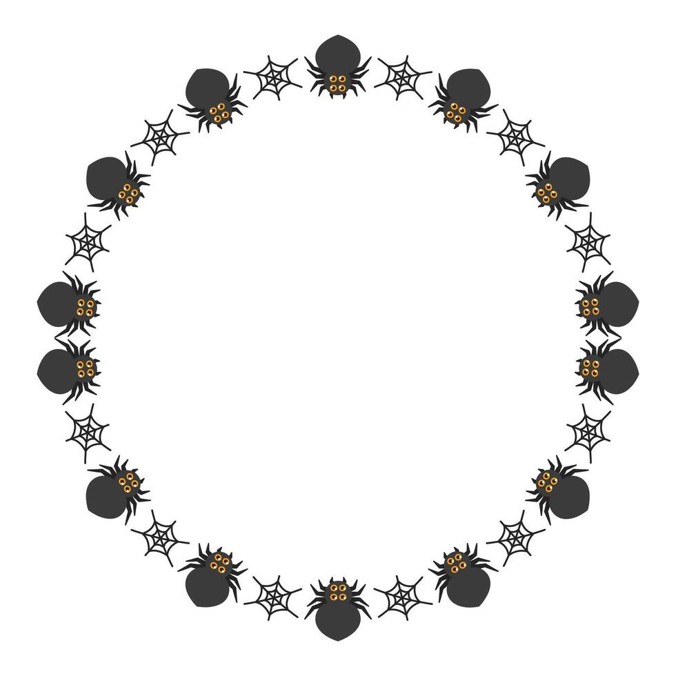 Hand drawn halloween frame template design vector