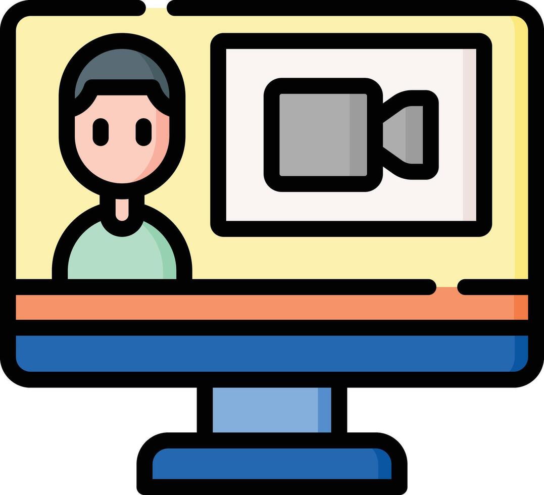 online meeting illustration design vector