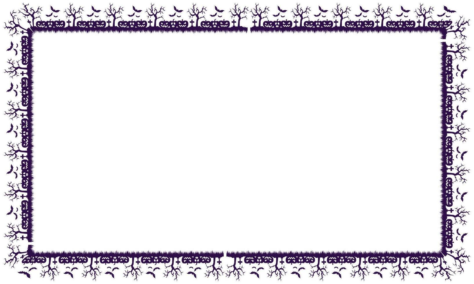 Hand drawn halloween frame template design vector