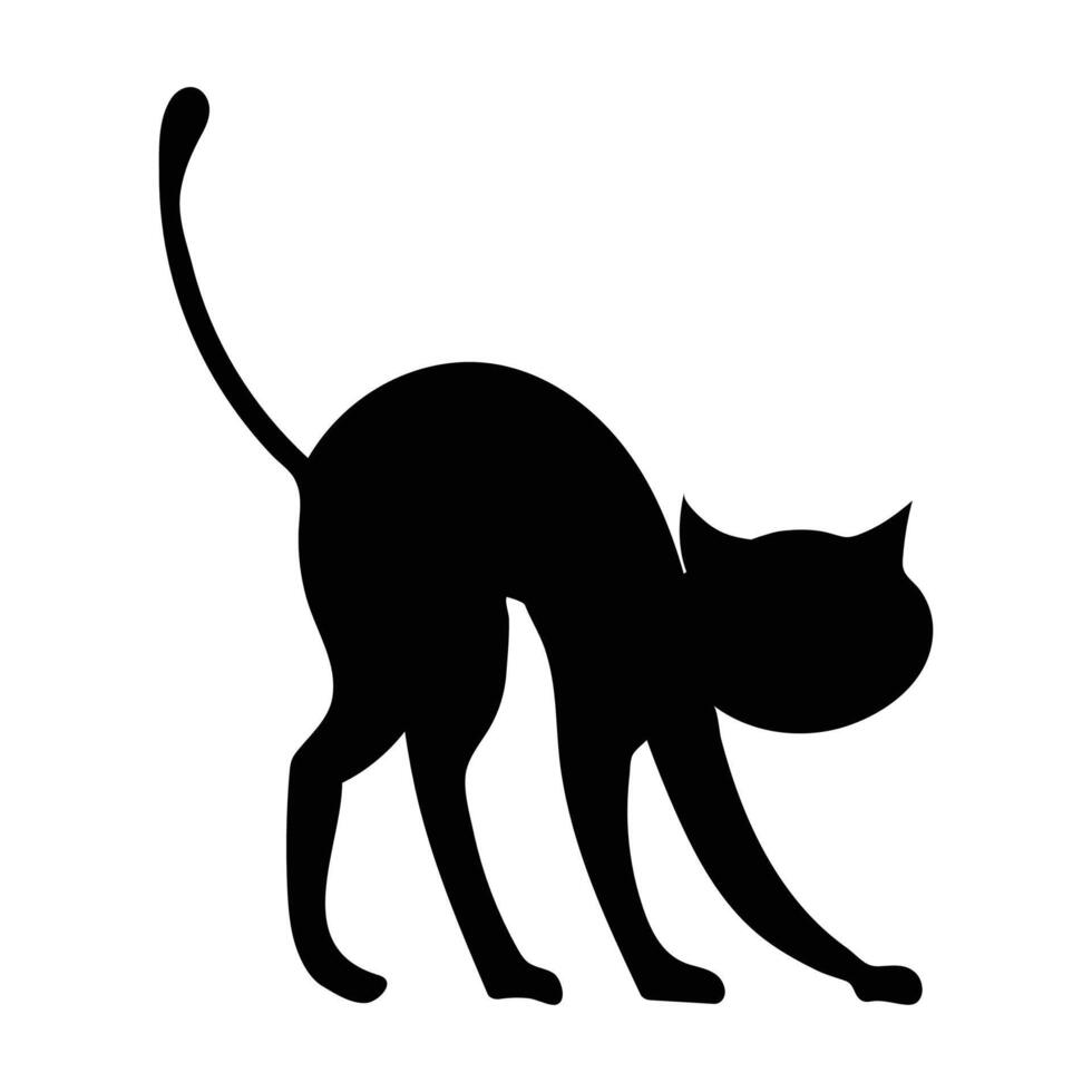 Silhouette of a cat illustration on white background vector