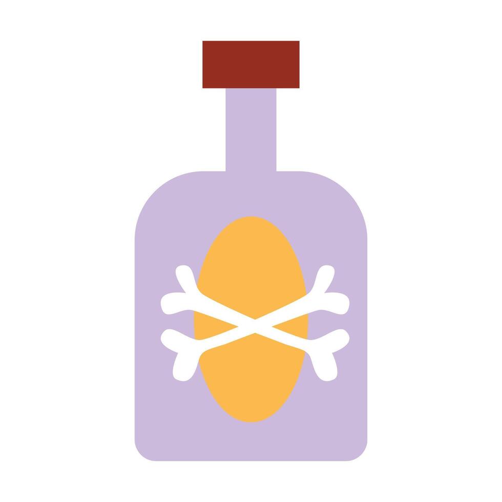 Magic poison bottle isolated on white background. Bottle with death mark vector