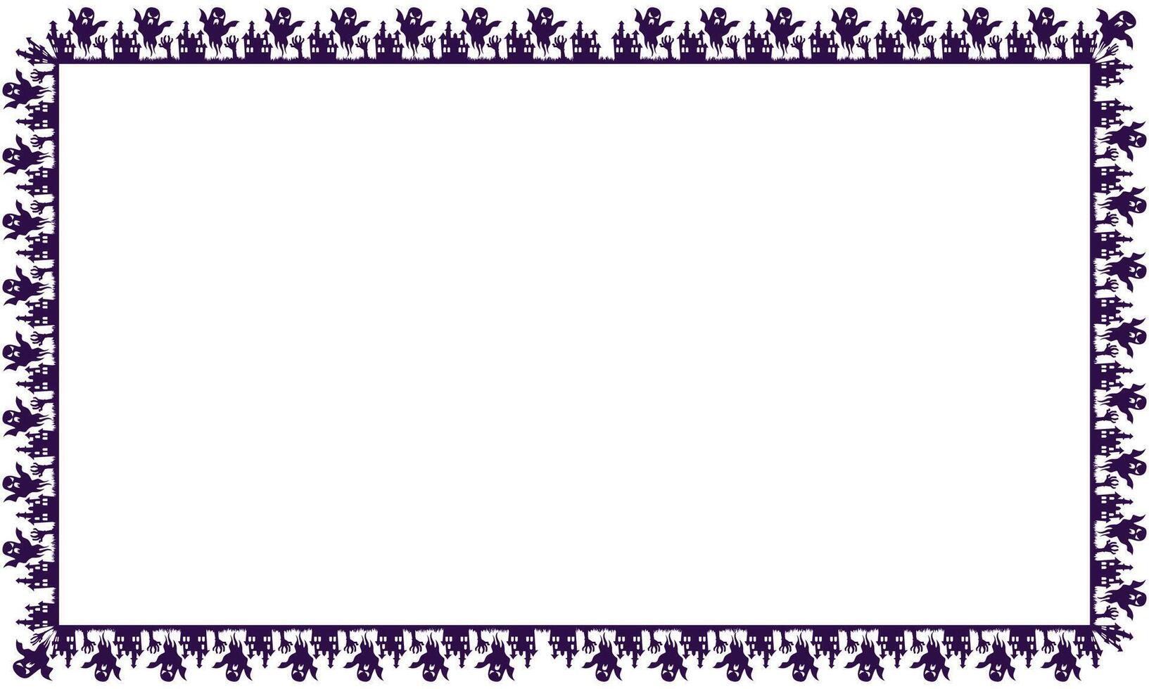 Hand drawn halloween frame template design vector