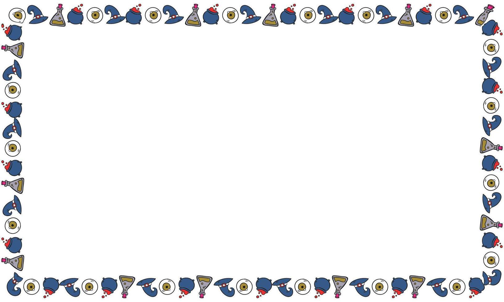 Hand drawn halloween frame template design vector