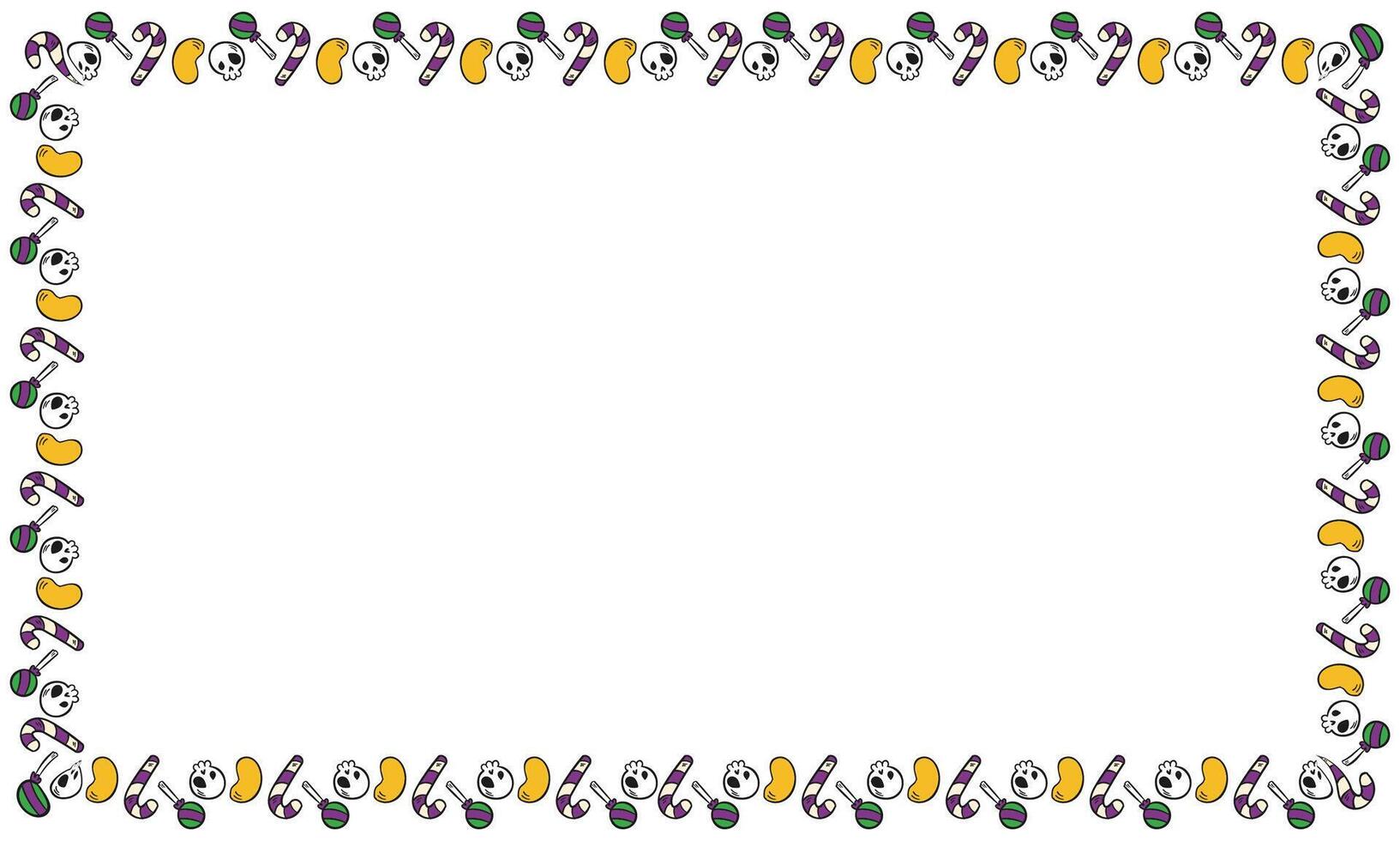Hand drawn halloween frame template design vector