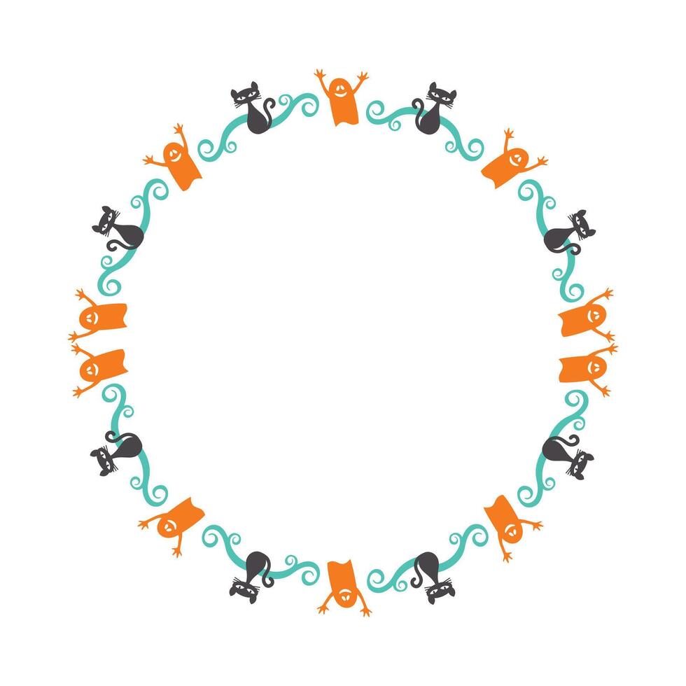 66 Hand drawn halloween frame template design vector