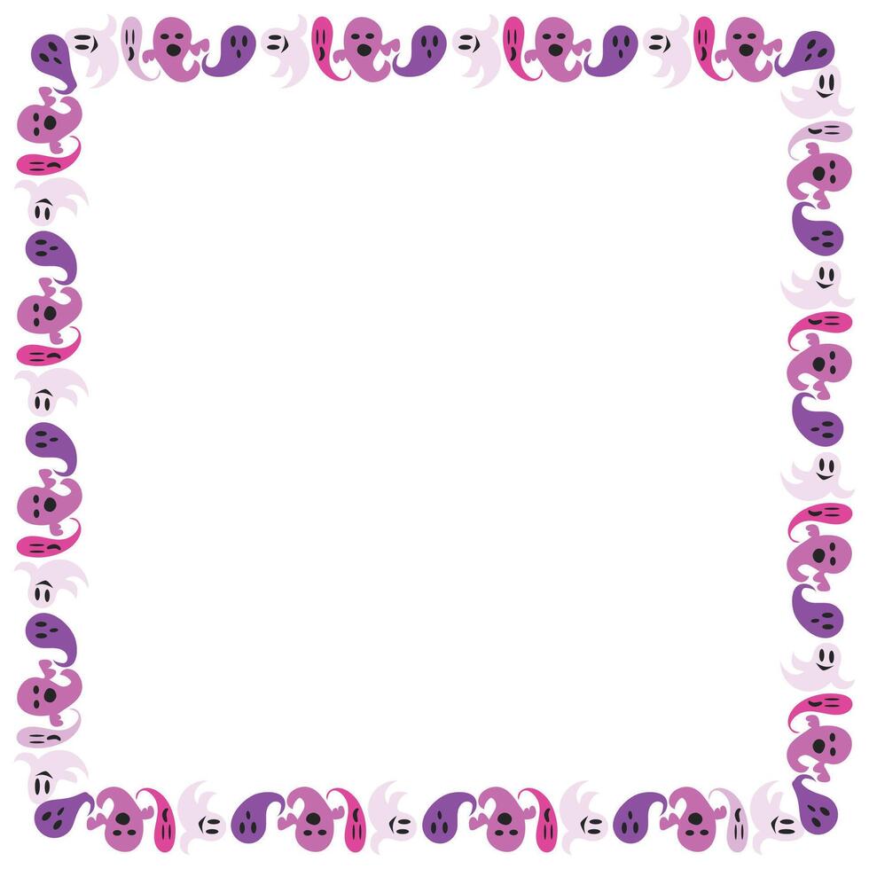 Hand drawn halloween frame template design vector