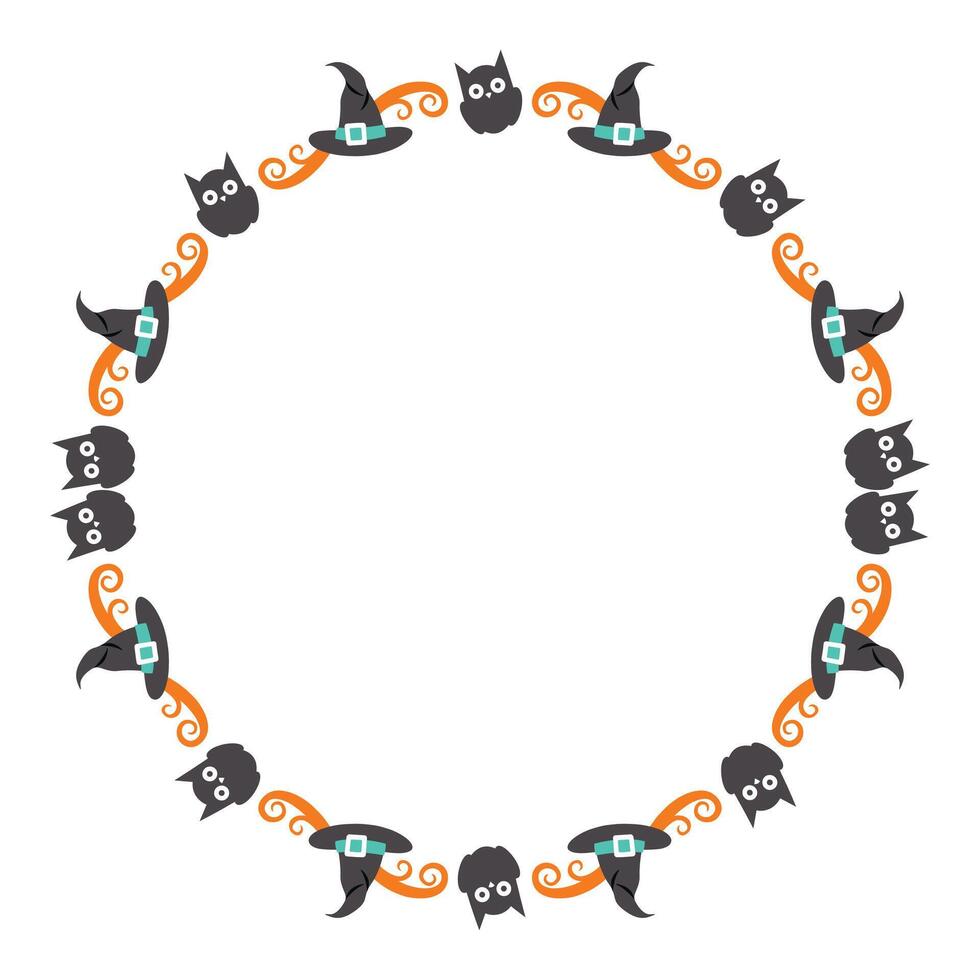 71 Hand drawn halloween frame template design vector