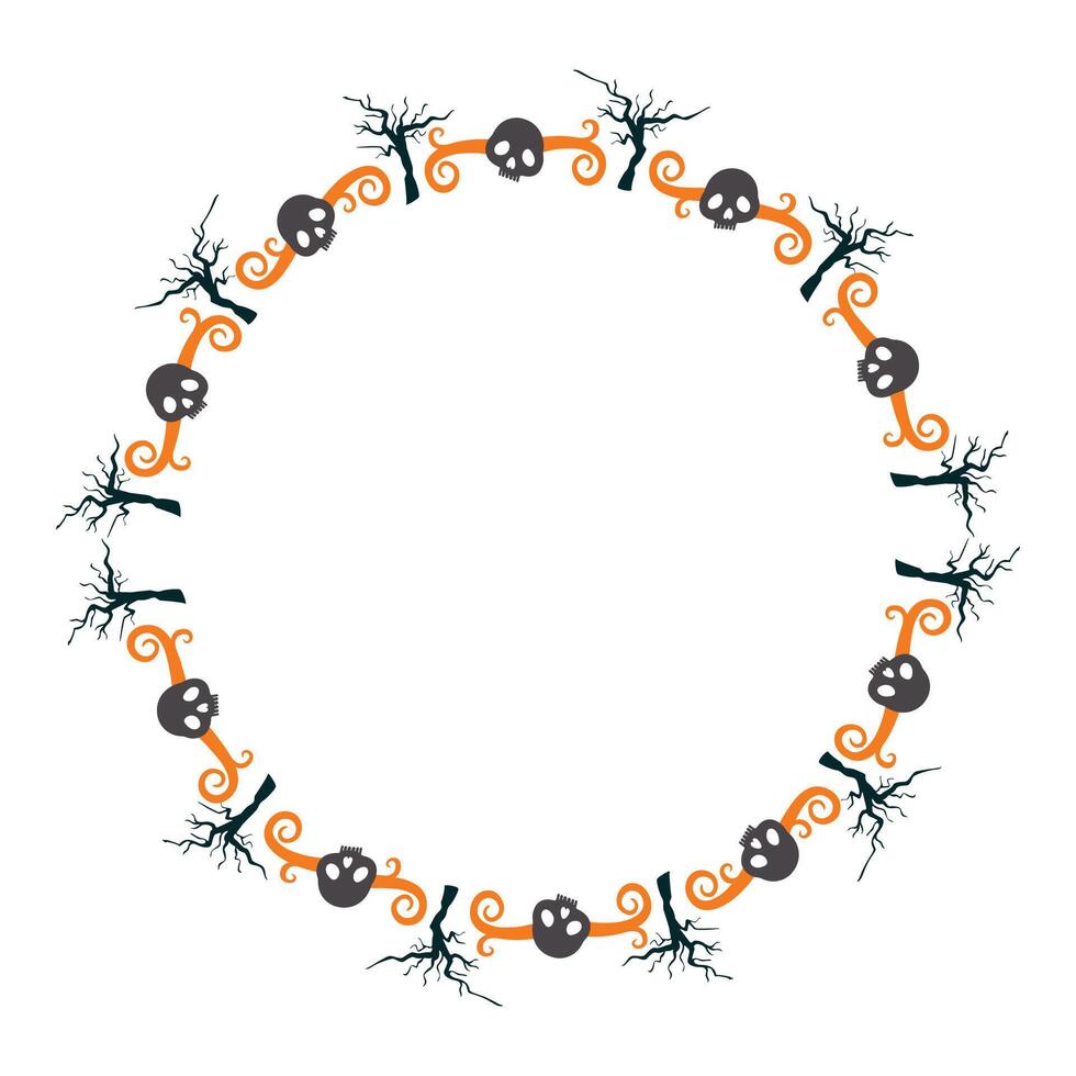 70 Hand drawn halloween frame template design vector
