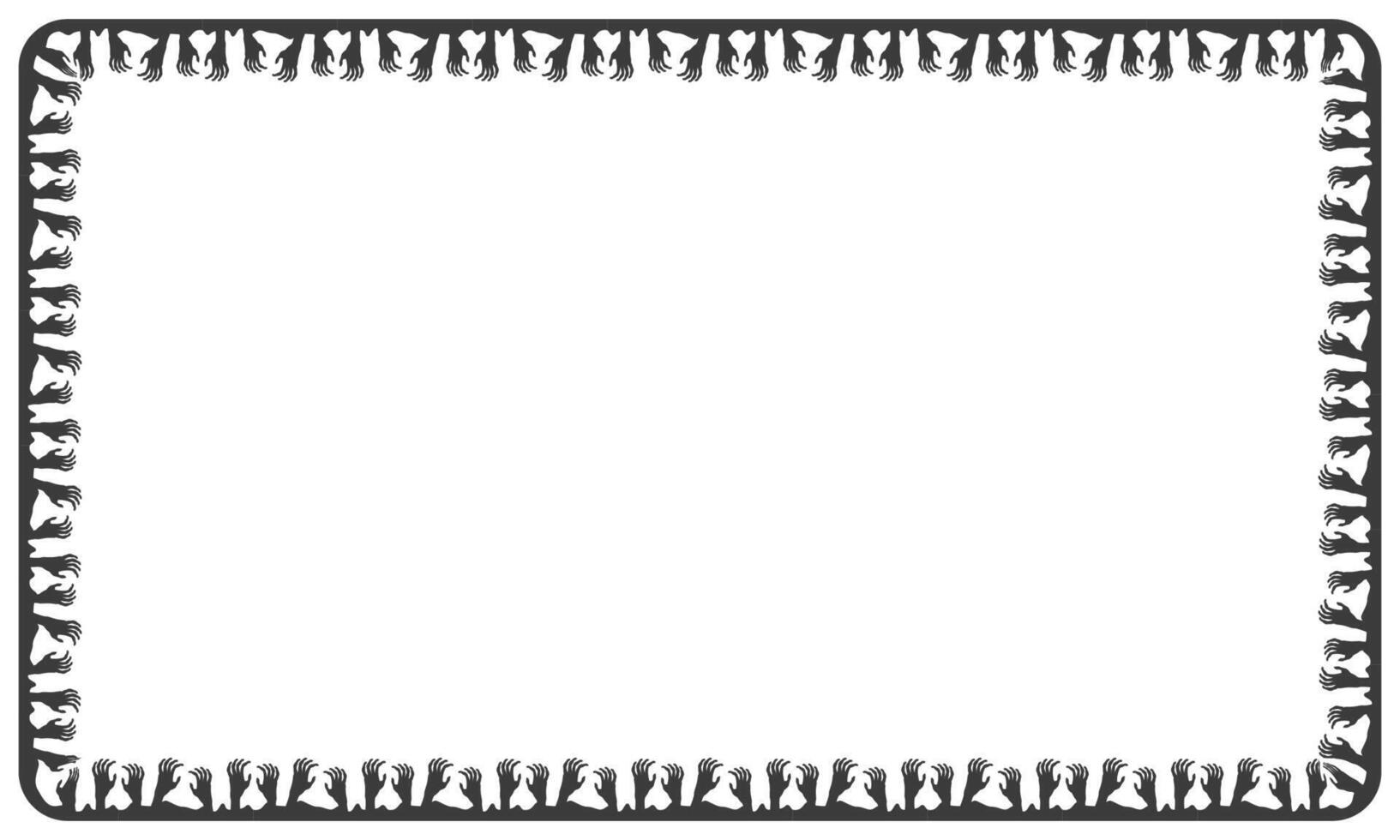 Hand drawn halloween frame template design vector