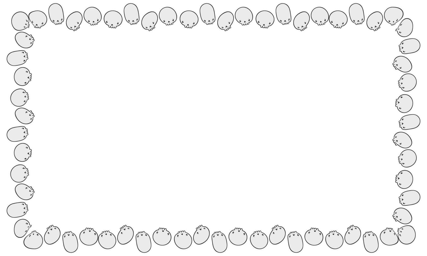 26 Hand drawn halloween frame template design vector