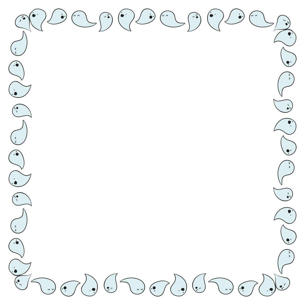 22 Hand drawn halloween frame template design vector