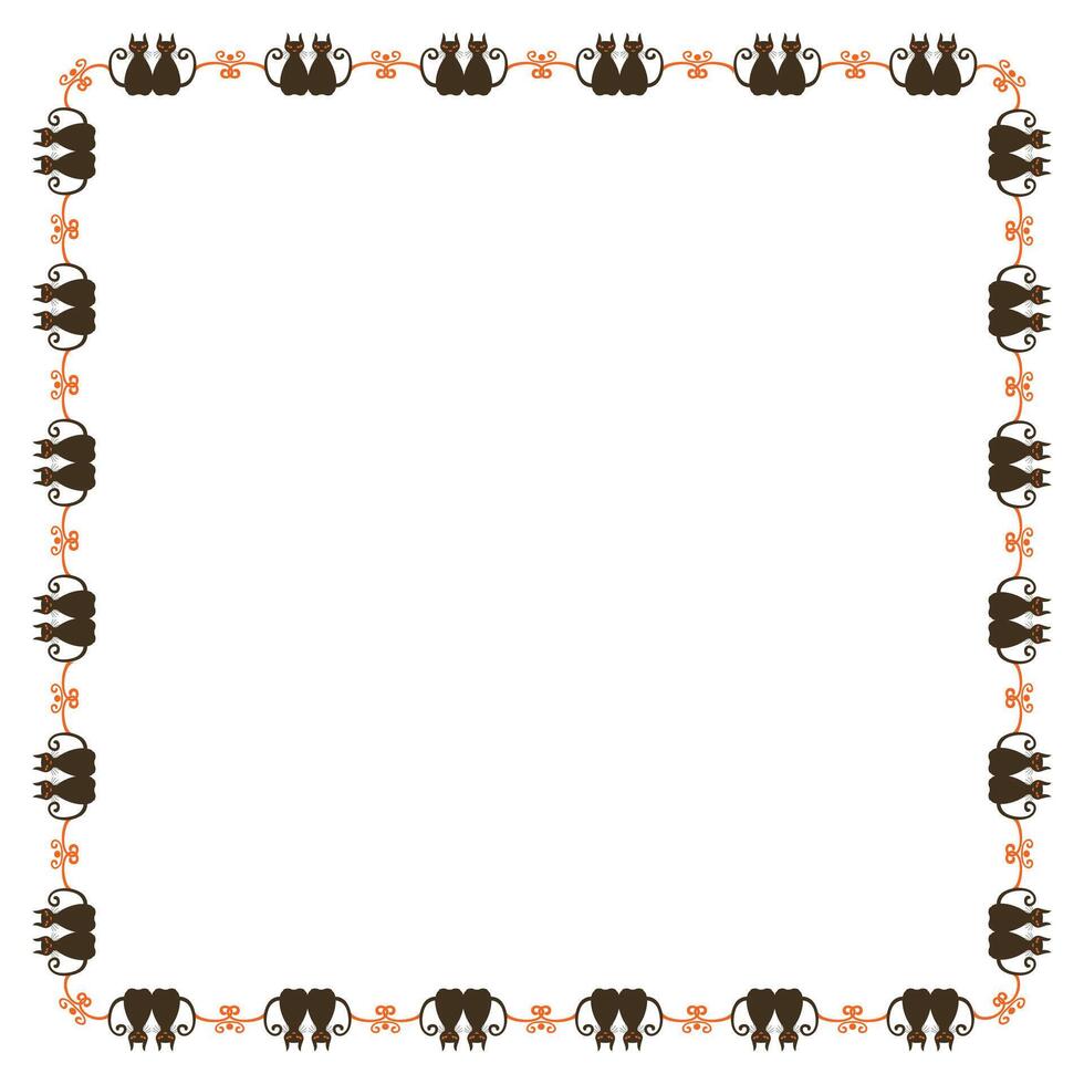 Hand drawn halloween frame template design vector
