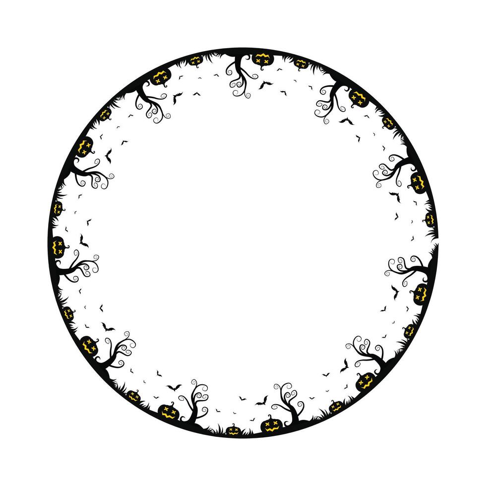 64 Hand drawn halloween frame template design vector