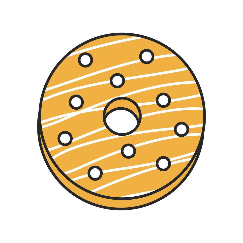 Colorful glazed donuts flat illustration vector