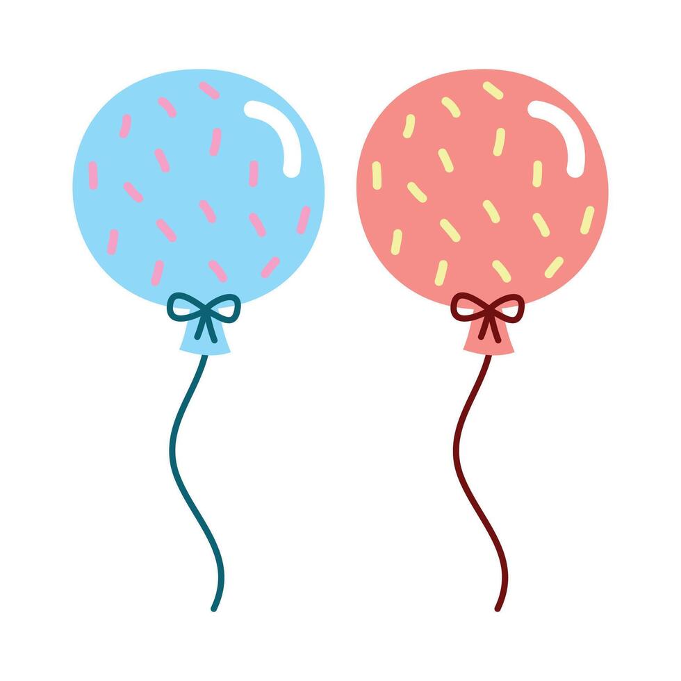 Cute and colorful decorative balloons on white vector